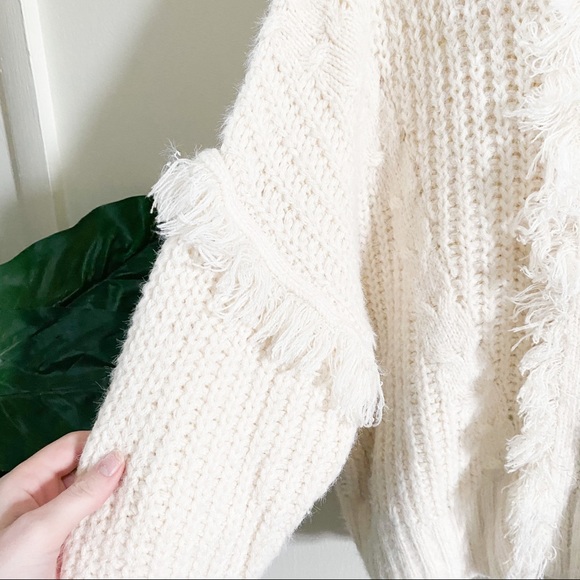 Sage the Label Cream chunky sweater with fringe - Picture 3 of 3